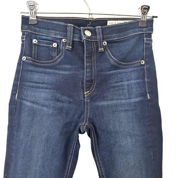 RAG & BONE High Rise Skinny Denim in Bedford Dark Wash Sz 24 - Picture 3 of 6